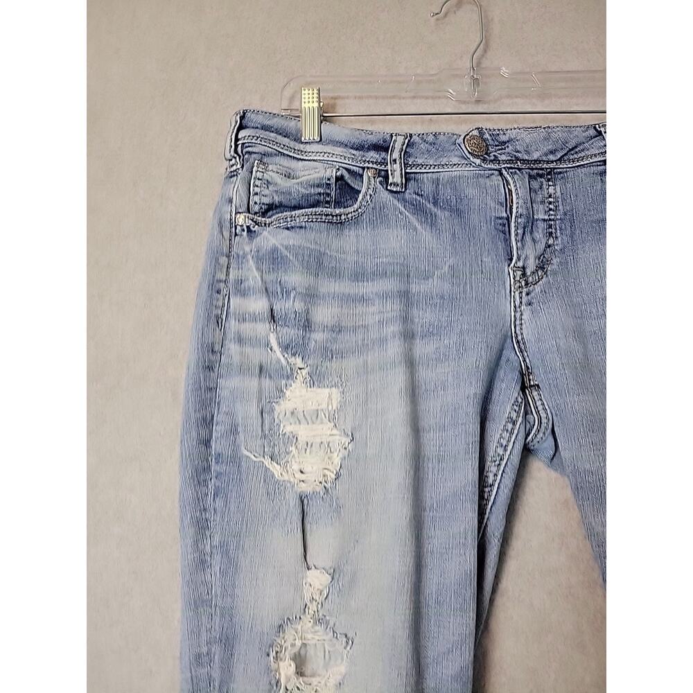 Silver Jeans Co. Boyfriend Super Stretch Distressed Denim Jeans Women's 32x29 - Picture 4 of 14